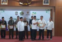 Kantor Pertanahan Ciamis raih penghargaan kategori Pengelola Zakat Terbaik.