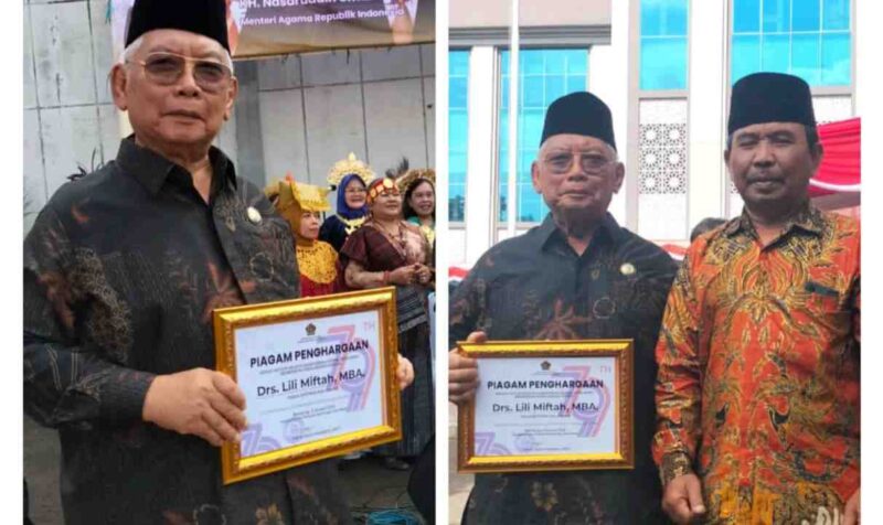 Ketua Baznas Ciamis, Drs. KH. Lili Miftah, MBA mendapatkan penghargaan dari Kemenag Jabar.