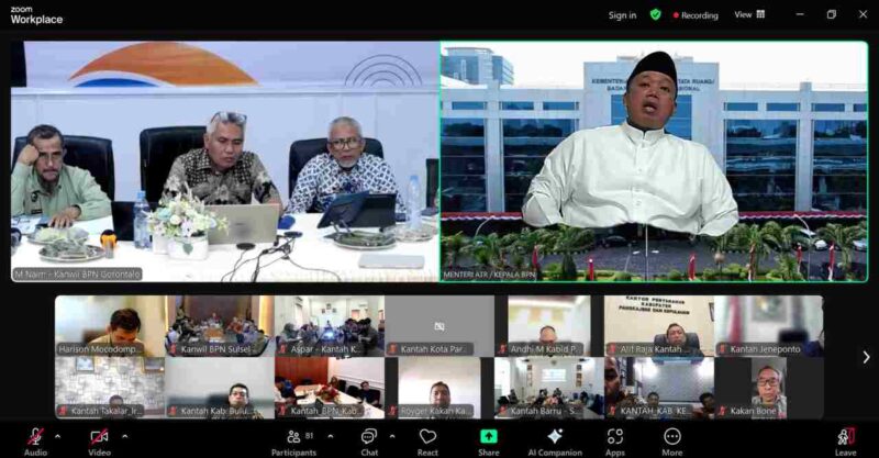Menteri ATR/BPN, Nusron Wahid saat memberikan arahan.