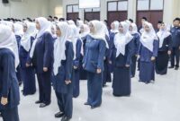 Pelantikan guru dan kepala sekolah.