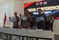 Konferensi Pers di Mapolres Ciamis.