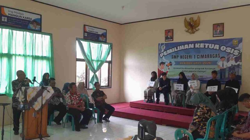 Pemilihan Ketua Osis di SMPN 1 Cimaragas.